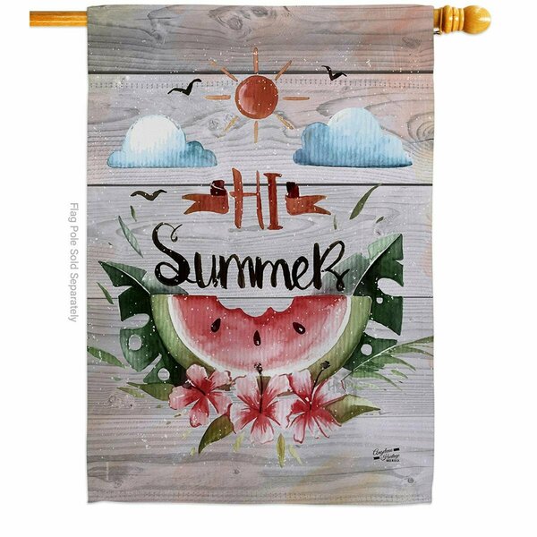 Patio Trasero Hi Summer Summertime Fun & Sun 28 x 40 in. Double-Sided Vertical House Flags for  Banner Garden PA3955609